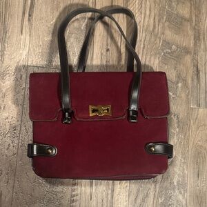 Vintage 1960s Meyers Made in USA Burgundy Top Handle Handbag